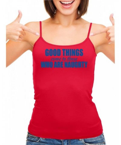 Good Things Come to Those Who Naughty Red Camisole Tank Top - Royal Blue - CB197R94GGO $34.24 Camisoles & Tanks