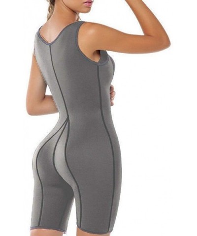 Women's Sauna Suit Neoprene Weight Loss Gym Sport Full Body Shapewear - Grey - CU18UMIMG84 $21.14 Shapewear