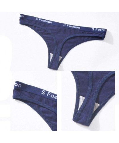 Sexy Women Thong Panties Fashion Letter G-String Underpants Lingerie Briefs - Blue - CW196D85NE8 $12.05 Robes