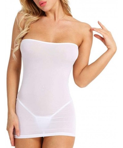 Women's Bodycon Cocktail Party Prom See-Through Nightgowns Mini Dress Nightwear Erotic Underwear - White - C418UW2LUL5 $19.93...