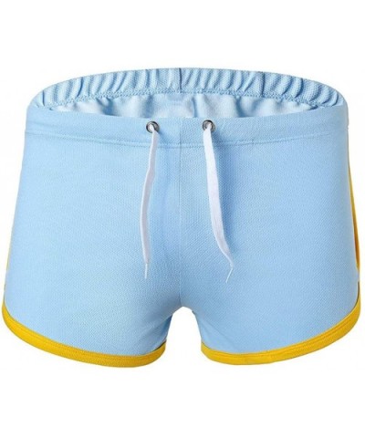 Sexy Mens Flat-Corner Trendy Underwear - Light Blue - C218RZ9I89N $16.59 Bikinis