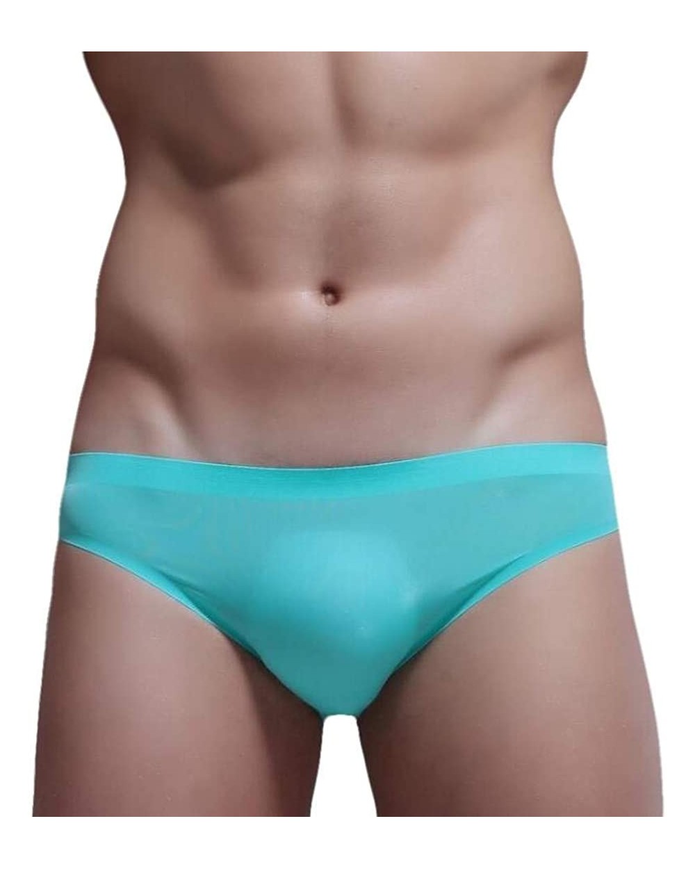 Men Ice Silk Underwear Seamless Low Waist See Through Brief - 2 - CJ19DZ7GA4L $26.28 Briefs