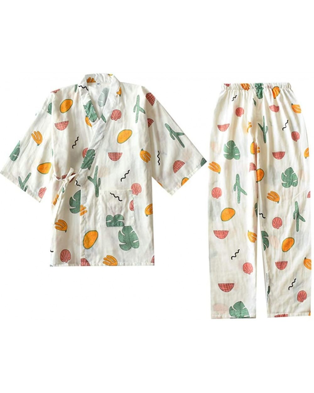 Japanese Women's Robe Cotton Dressing Gown Kimono Pajamas Nightgown[Size L] - Color1090 - CP18GE7TT80 $67.21 Robes