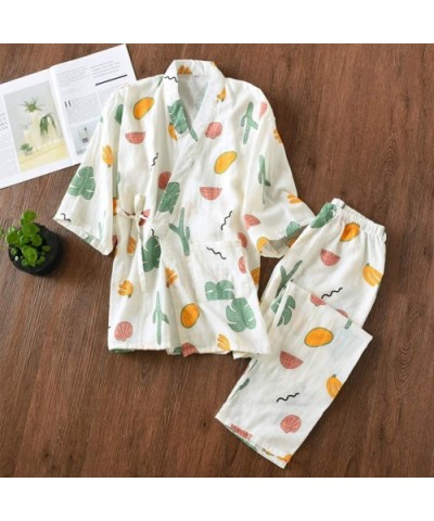 Japanese Women's Robe Cotton Dressing Gown Kimono Pajamas Nightgown[Size L] - Color1090 - CP18GE7TT80 $67.21 Robes