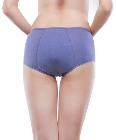 Bamboo Viscose Fiber Brief Menstrual Leakproof Panties Multi Pack US Size XXS-3XL/10 - Purple-blue - C212O1PGQBZ $24.48 Panties