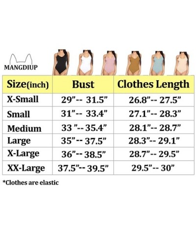 Women's V-Neck/Square Neck Backless Camisole Adjustable Spaghetti Strap Bodysuits Jumpsuits - Blue - CE18X88YE3S $15.32 Shape...