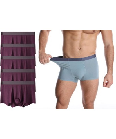 Men's Underwear Ultra Soft Modal Trunks Boxer Briefs Multipack - Purple - CS194EZ6XXM $44.24 Boxer Briefs