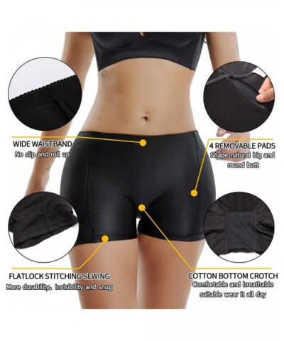 Womens Seamless Butt Lifter Padded Lace Panties Enhancer Underwear - New Black(4 Pads) - CS18T523ANG $26.20 Shapewear