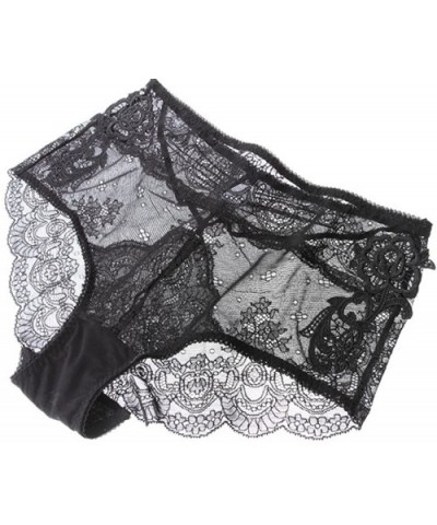 Womens Lingerie Matching Unlined Lace Bra and Panty Set High Waist - Black - CD1848082W7 $36.02 Bras