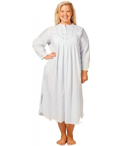 Women's Plus Size Pintuck Delight Blue Night Gown - Blue - CN11VOPJBG1 $77.95 Nightgowns & Sleepshirts