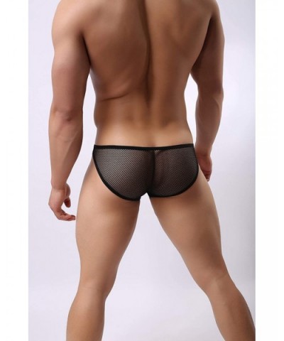 Mens Sexy Briefs See Through Mesh Openwork Low Raise Briefs Underwear - 4 Pack - CC18Q6OUYYL $15.56 Briefs