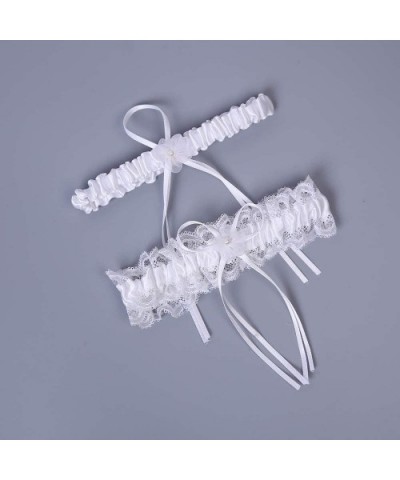 Sexy Rhinestone Lace Wedding Garters for Bride 2 Pcs Party Garter Set - R-white - C718Y0NA4ZE $21.00 Garters & Garter Belts