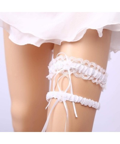 Sexy Rhinestone Lace Wedding Garters for Bride 2 Pcs Party Garter Set - R-white - C718Y0NA4ZE $21.00 Garters & Garter Belts