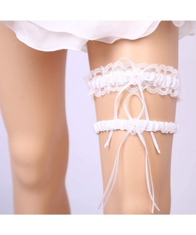 Sexy Rhinestone Lace Wedding Garters for Bride 2 Pcs Party Garter Set - R-white - C718Y0NA4ZE $21.00 Garters & Garter Belts