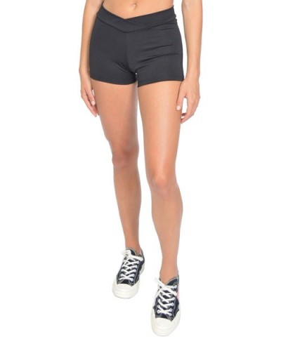 Girl's- Women's and Plus Size V-Waist Performance Polyester Stretch Booty Shorts - Black - CM18G8G5C0R $23.10 Panties