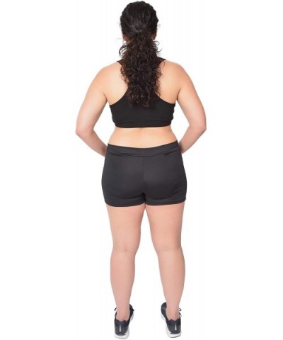 Girl's- Women's and Plus Size V-Waist Performance Polyester Stretch Booty Shorts - Black - CM18G8G5C0R $23.10 Panties