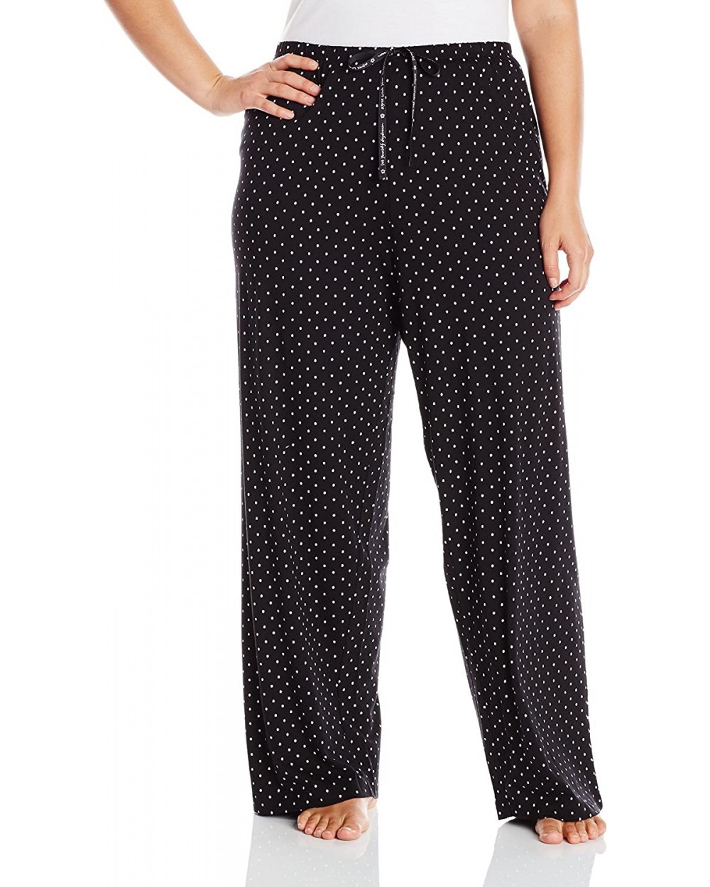 Women's Printed Knit Long Pajama Sleep Pant - Black - Rio Dot - CB11ZPTYJUZ $64.43 Bottoms