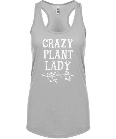 Womens Crazy Plant Lady Racerback Tank Top - Heather Grey - CH17AZX3THZ $20.08 Camisoles & Tanks