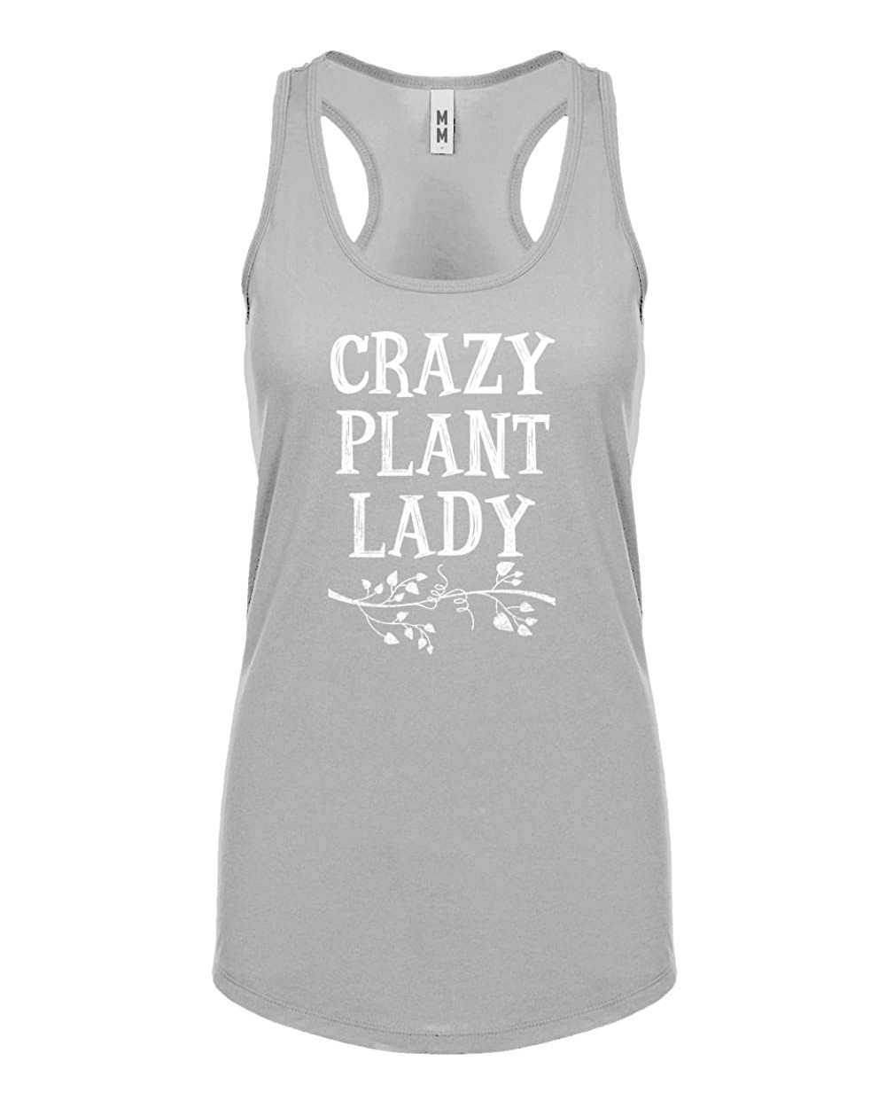 Womens Crazy Plant Lady Racerback Tank Top - Heather Grey - CH17AZX3THZ $20.08 Camisoles & Tanks