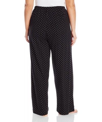 Women's Printed Knit Long Pajama Sleep Pant - Black - Rio Dot - CB11ZPTYJUZ $64.43 Bottoms