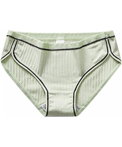 Women Sexy Pure Cotton Knickers Sexy Breathable Thread Underpants Underwear - Green - C718WK9C454 $16.38 Bottoms