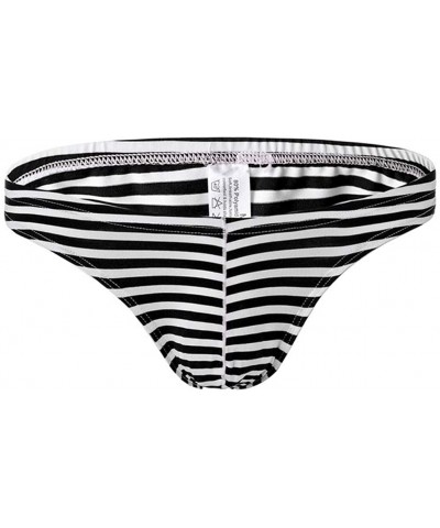 Men's Sexy Mesh Pouch Underwear Underwear Low Rise Bulge Thong Stripe Underwear - Re+bu+gn - CX1905H0I3Z $26.60 Bikinis