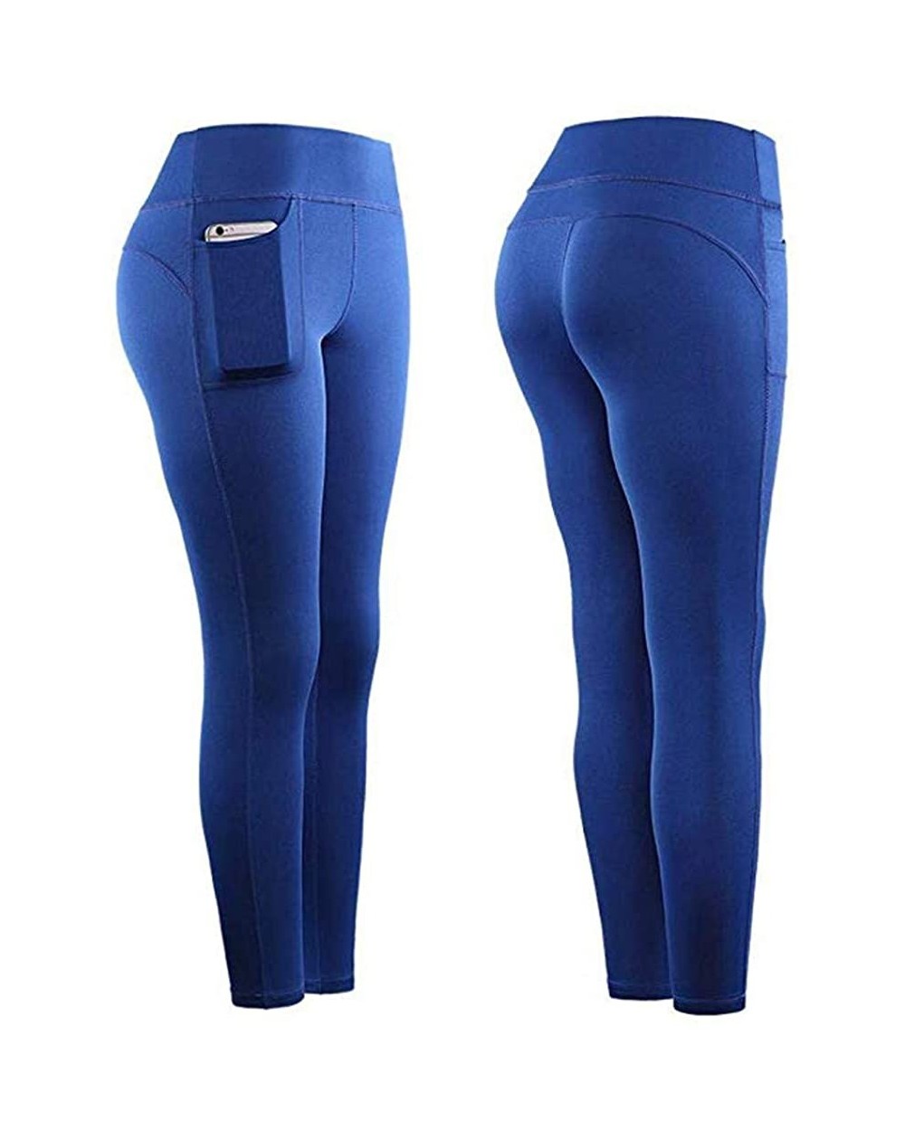 Women Pants Women High Waist Sports Gym Yoga Running Fitness Leggings Pants Workout Clothes - Z25 Blue - C21932NSHAR $14.73 Tops