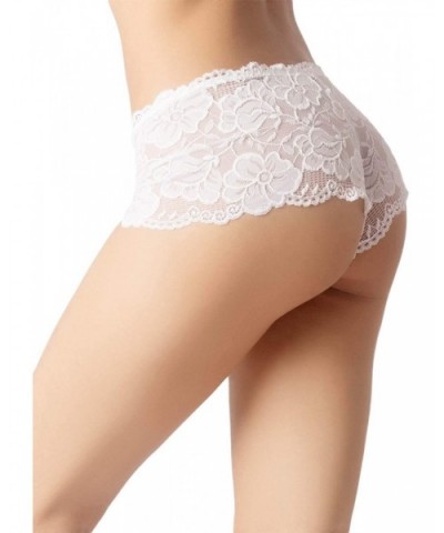 Women's Lace Mesh See-Through Breathable Underwear Low Rise Hipster Panty - White - CE18ZWNLT42 $15.55 Panties