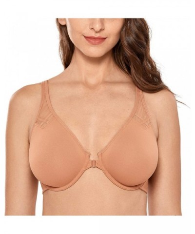 Women's Unlined Racerback Bra Seamless Underwire Front Closure Bras - Sun Kissed - CA18ZZ5GYR4 $31.82 Bras