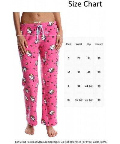 Women's Plush Pajama Pants - Ladies Lounge & Sleepwear Bottoms - Rasperry and Navy Plaid - CX18DSS63U5 $15.65 Bottoms