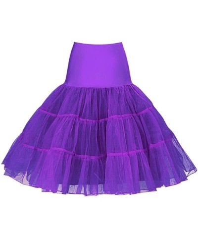 Women's 50s Vintage Petticoat Tutu Underskirt Slips - Purple - CI12HP4G1JJ $38.89 Slips