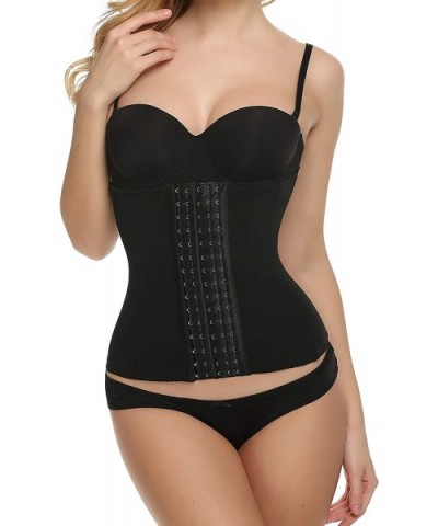 Workout Waist Trainer Corset Waist Cincher Tummy Shaper Girdle 6 Hooks(S-4XL) - Black - C118CN0MEK6 $75.14 Shapewear