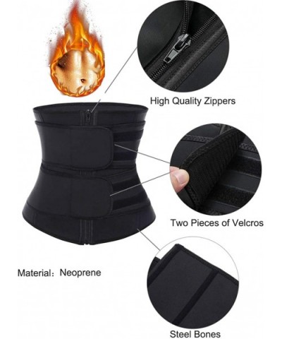 Waist Trainer Steel Boned Corset with Sticker Weight Loss Latex Waist Trainer Neoprene Shapewear - Black-neoprene - C818U5OT9...