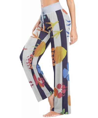 Women's Fashion Yoga Pants Palazzo Casual Print Wide Leg Lounge Pants Comfy Casual Drawstring Long Pajama Pants - Multicolore...