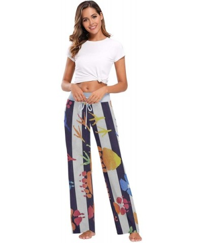 Women's Fashion Yoga Pants Palazzo Casual Print Wide Leg Lounge Pants Comfy Casual Drawstring Long Pajama Pants - Multicolore...