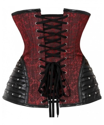 Women's Steampunk Gothic Waist Training Corset Steel Boned Shapewear Bustier Top - Red-black 40 - CY18HAUZEG5 $50.84 Bustiers...