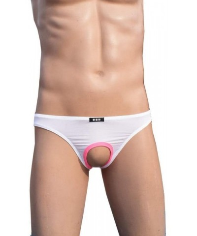 Men's Front Open Men's Underwear Silk Underwear-Black_M - Black - C219DLARRWW $37.31 Briefs