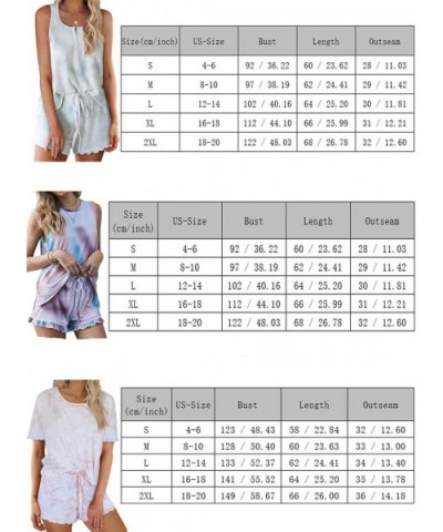 Women's Tie Dye Pajamas Sets Shorts Sleepwear Cami Two Piece tie dye Halloween Women Nightwear pjs - A-multi-3 - CF19029XD0U ...