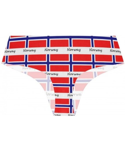 Women Funny Briefs Neon Splatter Soft Invisible Seamless Underwear Panties - Norway Flag - CR18AD4A4XD $18.34 Panties