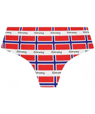 Women Funny Briefs Neon Splatter Soft Invisible Seamless Underwear Panties - Norway Flag - CR18AD4A4XD $18.34 Panties