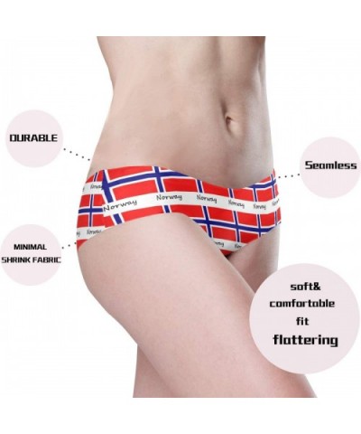 Women Funny Briefs Neon Splatter Soft Invisible Seamless Underwear Panties - Norway Flag - CR18AD4A4XD $18.34 Panties