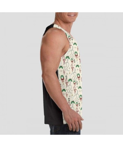 Men's Sleeveless Undershirt Summer Sweat Shirt Beachwear - Holidays - Black - CH19CIYXLZE $29.40 Undershirts