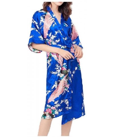 Womens Night Shirt Sexy Lounger Charmeuse Loungewear Spa Robe AS3 L - As3 - C119DCWNYDU $41.62 Robes