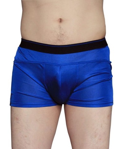 Pure Silk Knitted Men's Wide Waistband Briefs - Blue - CM12FVJ1JBZ $37.97 Boxer Briefs