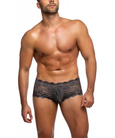 Mens Sissy Pouch Panties Sexy Underwear Lace Boxer Briefs - Gray (Size Runs Large) - C418SQO20L7 $20.45 Briefs