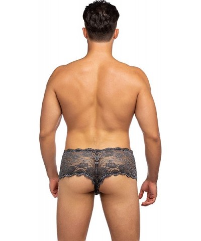 Mens Sissy Pouch Panties Sexy Underwear Lace Boxer Briefs - Gray (Size Runs Large) - C418SQO20L7 $20.45 Briefs