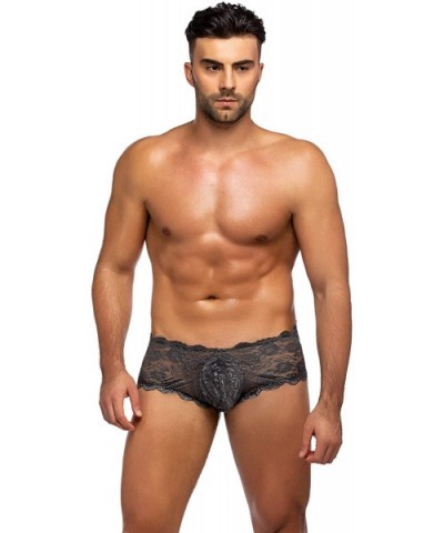 Mens Sissy Pouch Panties Sexy Underwear Lace Boxer Briefs - Gray (Size Runs Large) - C418SQO20L7 $20.45 Briefs