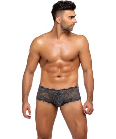 Mens Sissy Pouch Panties Sexy Underwear Lace Boxer Briefs - Gray (Size Runs Large) - C418SQO20L7 $20.45 Briefs