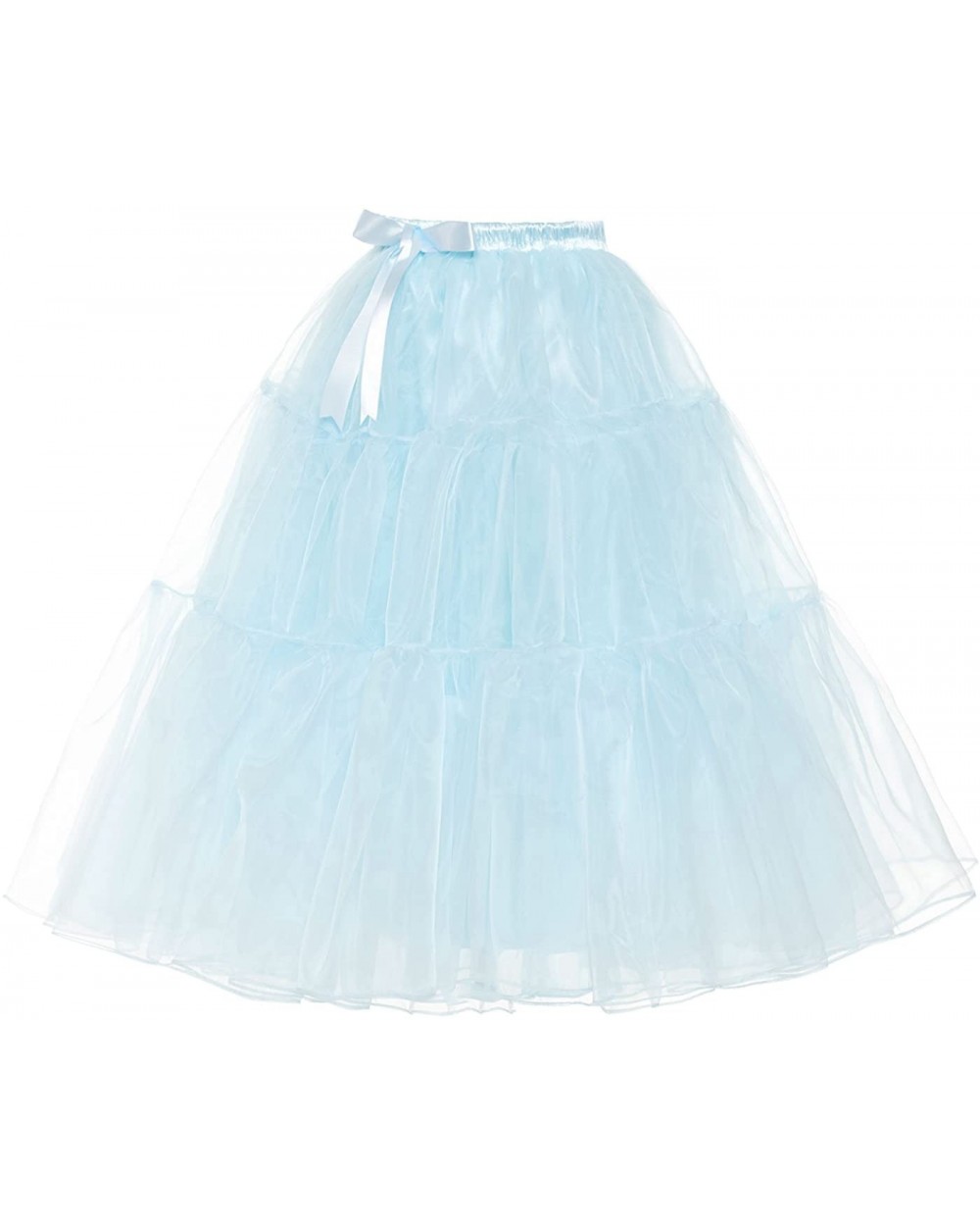 Women's 1950s Petticoat Slip A Line Short Skirt Crinoline Knee Length - Babyblue - CY189Q8Z3UG $38.08 Slips