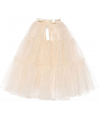 Women's 1950s Petticoat Slip A Line Short Skirt Crinoline Knee Length - Babyblue - CY189Q8Z3UG $38.08 Slips